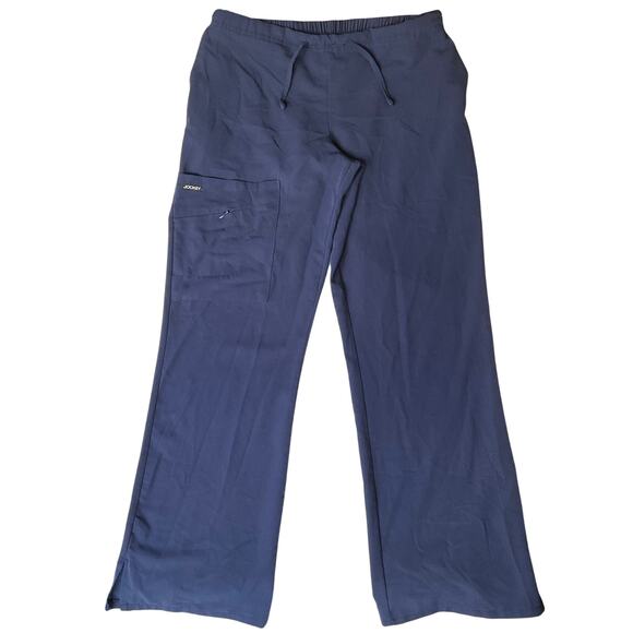 Jockey Women Scrub Pants size S (P) Full Length Straight Leg Elastic Waist Blue - Picture 1 of 12